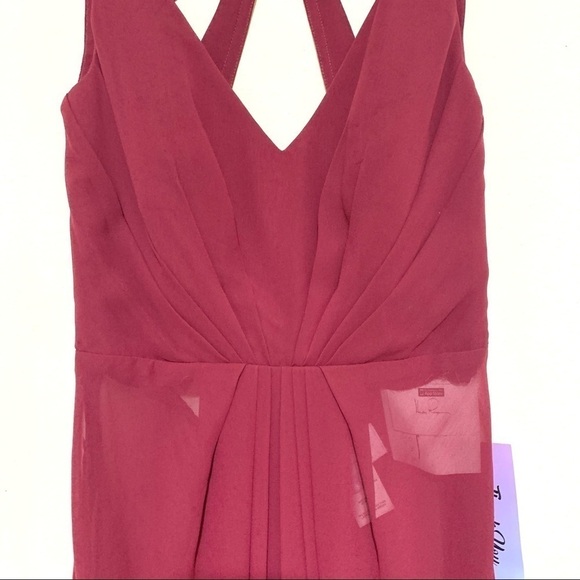 HAYLEY PAIGE OCCASIONS chiffon burgundy maxi 6 - Picture 5 of 11